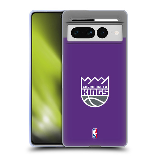 NBA Sacramento Kings Logo Purple Soft Gel Case for Google Pixel 7 Pro