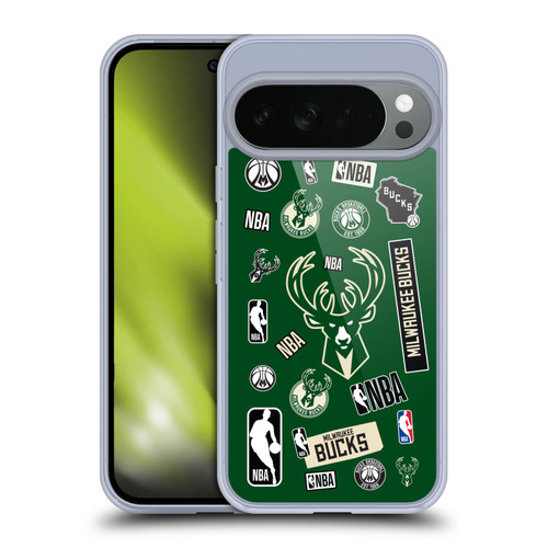 NBA Milwaukee Bucks Sticker Collage Soft Gel Case for Google Pixel 10