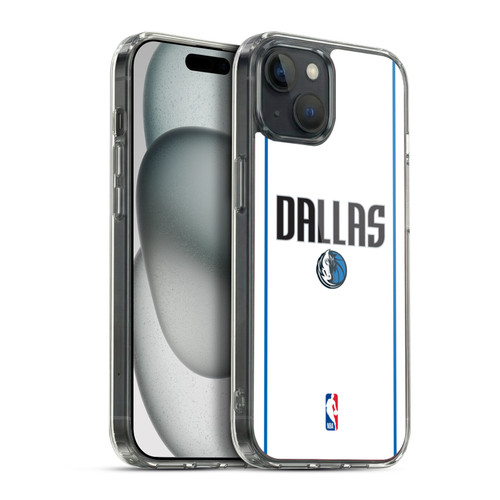 NBA Dallas Mavericks Logo White Design Soft Gel Case for Apple iPhone 15 Plus & MagSafe