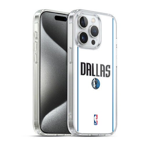 NBA Dallas Mavericks Logo White Design Soft Gel Case for Apple iPhone 15 Pro & MagSafe