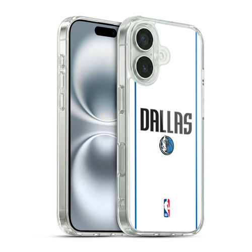 NBA Dallas Mavericks Logo White Design Soft Gel Case for Apple iPhone 16 & MagSafe