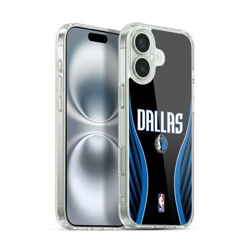 NBA Dallas Mavericks Logo Black Design Soft Gel Case for Apple iPhone 16 Plus & MagSafe