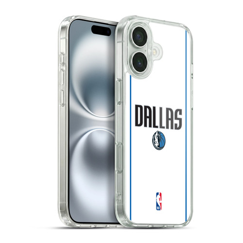 NBA Dallas Mavericks Logo White Design Soft Gel Case for Apple iPhone 16 Plus & MagSafe