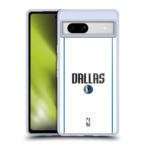 NBA Dallas Mavericks Logo White Design Soft Gel Case for Google Pixel 7a