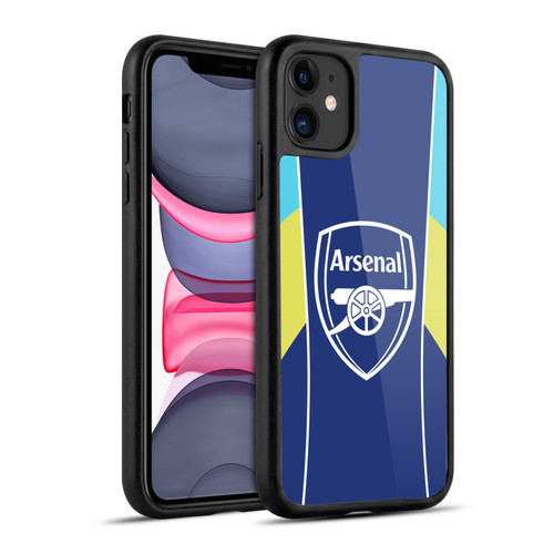 Arsenal FC Training Patterns Blue Yellow Gel Armour Case For Apple iPhone 11