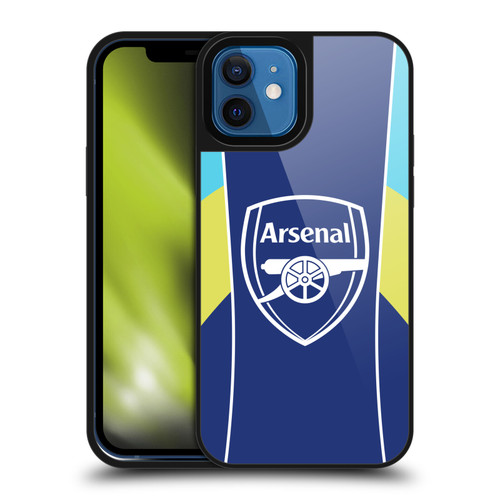 Arsenal FC Training Patterns Blue Yellow Gel Armour Case For Apple iPhone 12 / iPhone 12 Pro