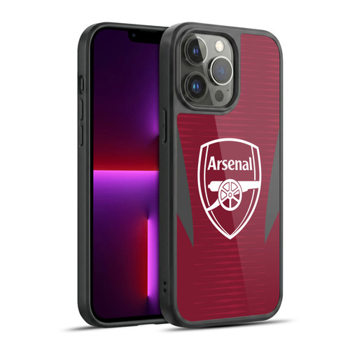 Arsenal FC Training Patterns Burgundy Gel Armour Case For Apple iPhone 13 Pro Max