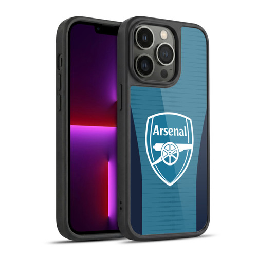 Arsenal FC Training Patterns Blue Gel Armour Case For Apple iPhone 13 Pro