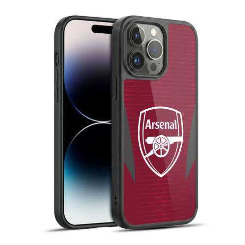 Arsenal FC Training Patterns Burgundy Gel Armour Case For Apple iPhone 14 Pro Max