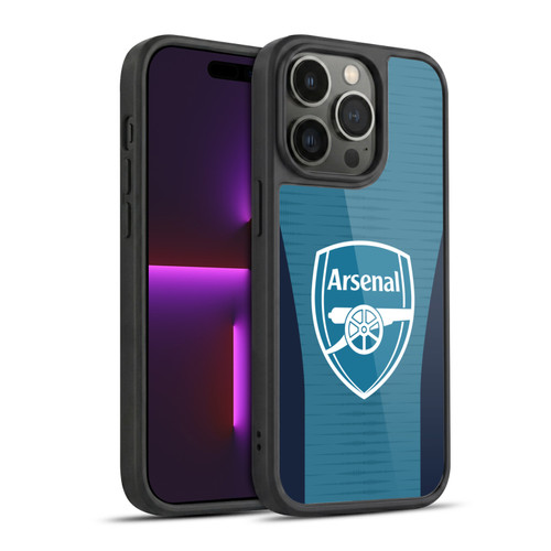 Arsenal FC Training Patterns Blue Gel Armour Case For Apple iPhone 14 Pro