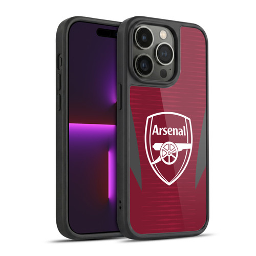 Arsenal FC Training Patterns Burgundy Gel Armour Case For Apple iPhone 14 Pro