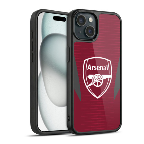 Arsenal FC Training Patterns Burgundy Gel Armour Case For Apple iPhone 15