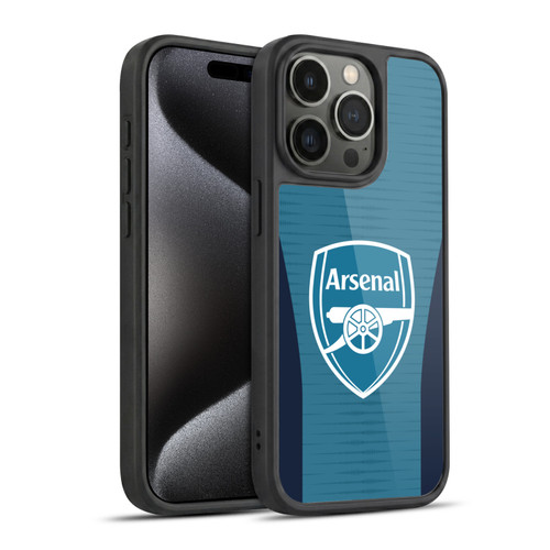 Arsenal FC Training Patterns Blue Gel Armour Case For Apple iPhone 15 Pro