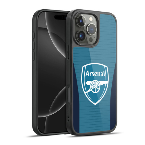 Arsenal FC Training Patterns Blue Gel Armour Case For Apple iPhone 16 Pro Max