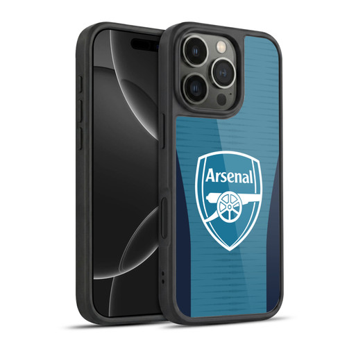 Arsenal FC Training Patterns Blue Gel Armour Case For Apple iPhone 16 Pro