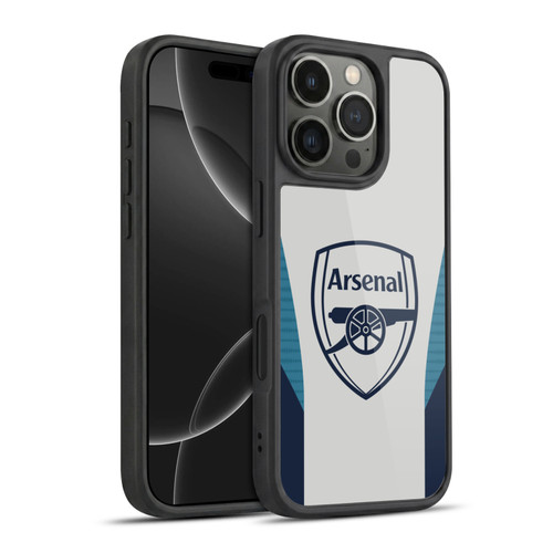 Arsenal FC Training Patterns Grey Gel Armour Case For Apple iPhone 16 Pro