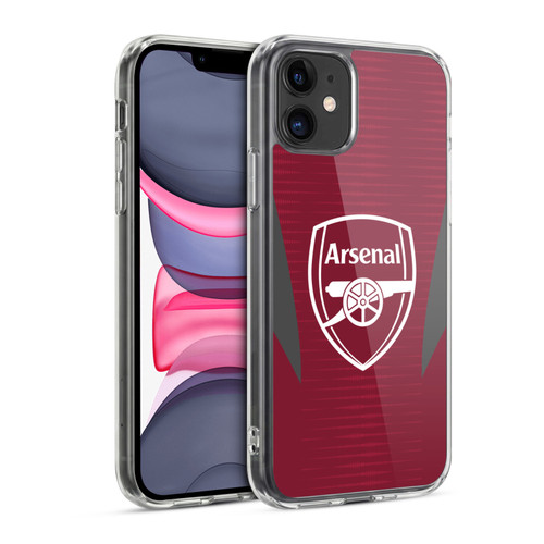 Arsenal FC Training Patterns Burgundy Soft Gel Case for Apple iPhone 11