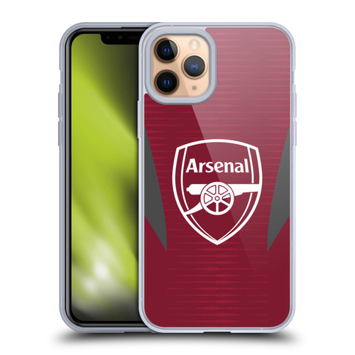Arsenal FC Training Patterns Burgundy Soft Gel Case for Apple iPhone 11 Pro & MagSafe