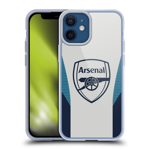 Arsenal FC Training Patterns Grey Soft Gel Case for Apple iPhone 12 Mini & MagSafe