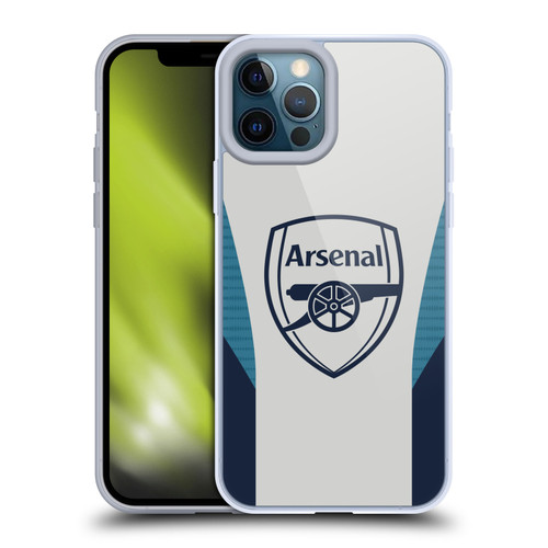 Arsenal FC Training Patterns Grey Soft Gel Case for Apple iPhone 12 Pro Max & MagSafe