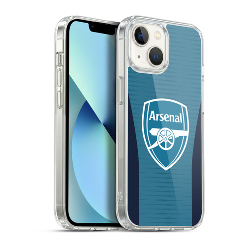 Arsenal FC Training Patterns Blue Soft Gel Case for Apple iPhone 13