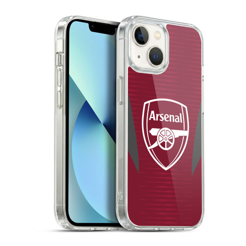 Arsenal FC Training Patterns Burgundy Soft Gel Case for Apple iPhone 13