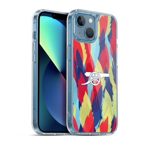 Arsenal FC Training Patterns Multicolour Soft Gel Case for Apple iPhone 13 Mini & MagSafe