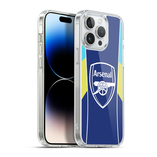 Arsenal FC Training Patterns Blue Yellow Soft Gel Case for Apple iPhone 13 Pro Max & MagSafe