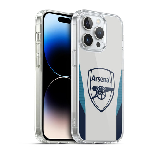 Arsenal FC Training Patterns Grey Soft Gel Case for Apple iPhone 13 Pro & MagSafe