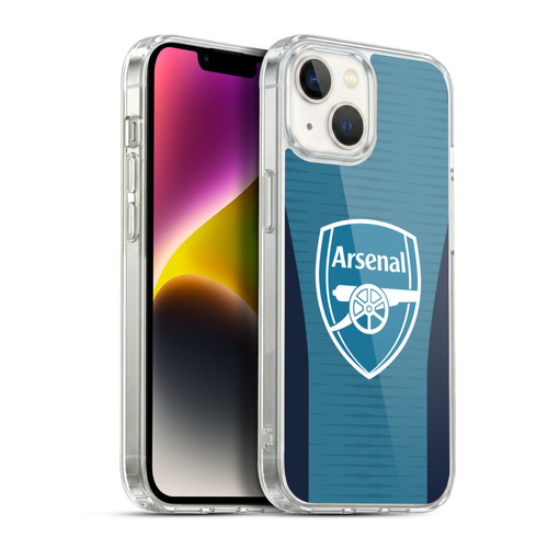 Arsenal FC Training Patterns Blue Soft Gel Case for Apple iPhone 14