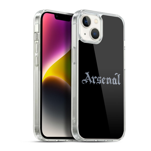Arsenal FC Training Patterns Black Soft Gel Case for Apple iPhone 14 Plus & MagSafe