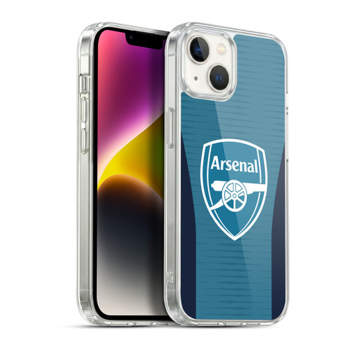 Arsenal FC Training Patterns Blue Soft Gel Case for Apple iPhone 14 Plus & MagSafe