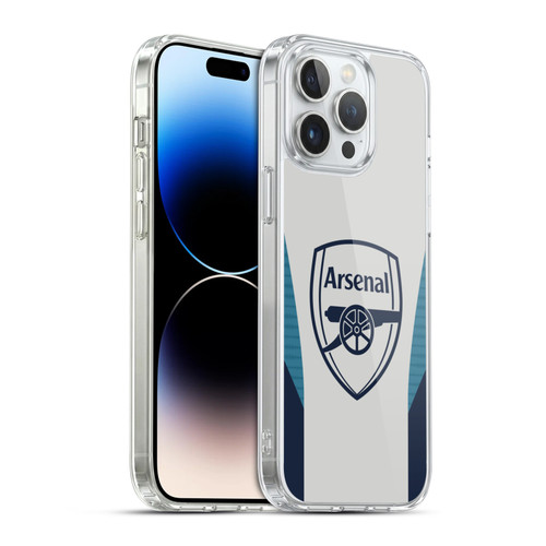 Arsenal FC Training Patterns Grey Soft Gel Case for Apple iPhone 14 Pro Max & MagSafe