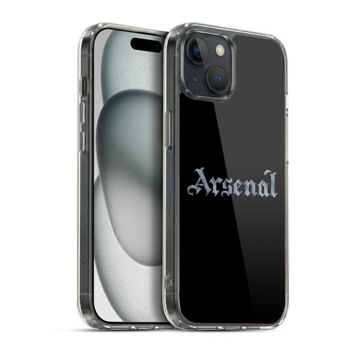 Arsenal FC Training Patterns Black Soft Gel Case for Apple iPhone 15 Plus & MagSafe