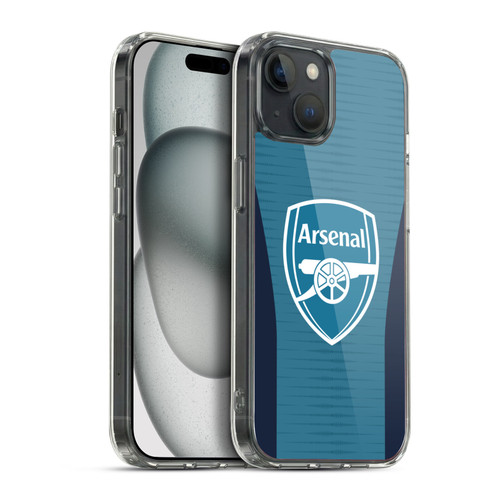 Arsenal FC Training Patterns Blue Soft Gel Case for Apple iPhone 15 Plus & MagSafe