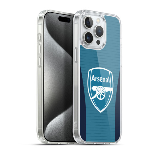 Arsenal FC Training Patterns Blue Soft Gel Case for Apple iPhone 15 Pro Max & MagSafe