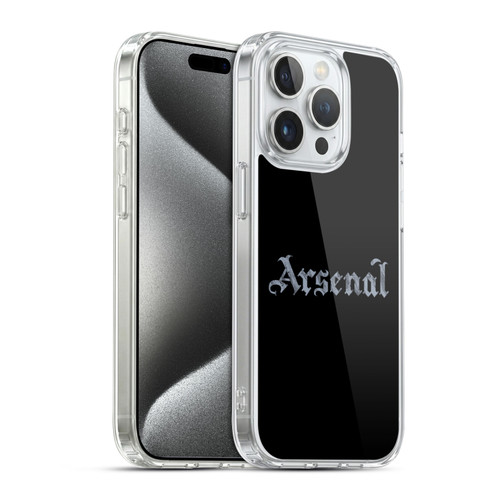Arsenal FC Training Patterns Black Soft Gel Case for Apple iPhone 15 Pro & MagSafe