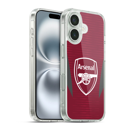 Arsenal FC Training Patterns Burgundy Soft Gel Case for Apple iPhone 16 & MagSafe
