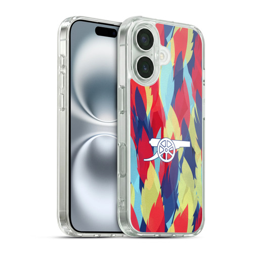 Arsenal FC Training Patterns Multicolour Soft Gel Case for Apple iPhone 16 & MagSafe