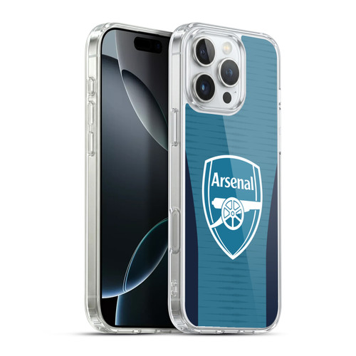 Arsenal FC Training Patterns Blue Soft Gel Case for Apple iPhone 16 Pro Max & MagSafe