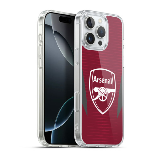 Arsenal FC Training Patterns Burgundy Soft Gel Case for Apple iPhone 16 Pro Max & MagSafe