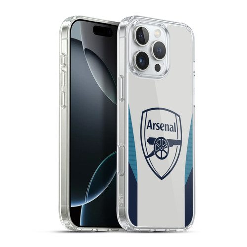 Arsenal FC Training Patterns Grey Soft Gel Case for Apple iPhone 16 Pro Max & MagSafe