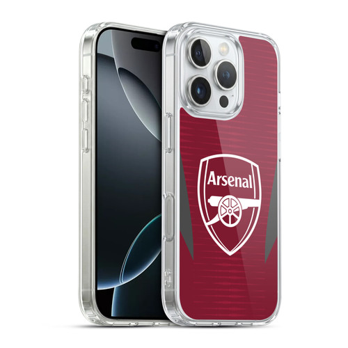 Arsenal FC Training Patterns Burgundy Soft Gel Case for Apple iPhone 16 Pro & MagSafe