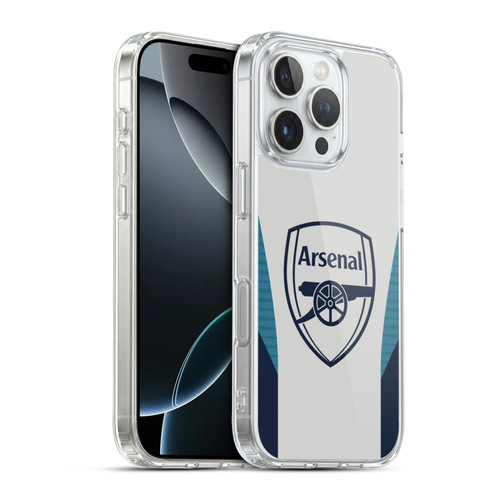 Arsenal FC Training Patterns Grey Soft Gel Case for Apple iPhone 16 Pro & MagSafe