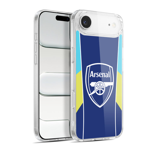 Arsenal FC Training Patterns Blue Yellow Soft Gel Case for Apple iPhone 17 Air