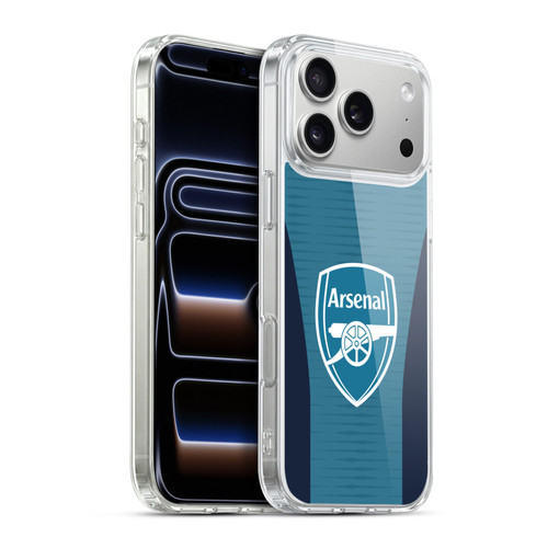 Arsenal FC Training Patterns Blue Soft Gel Case for Apple iPhone 17 Pro Max