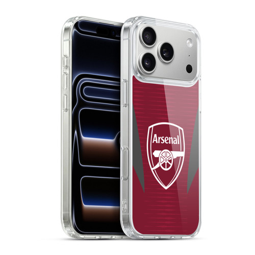 Arsenal FC Training Patterns Burgundy Soft Gel Case for Apple iPhone 17 Pro Max
