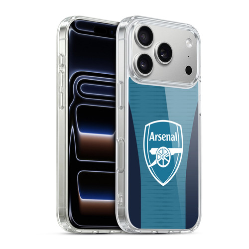 Arsenal FC Training Patterns Blue Soft Gel Case for Apple iPhone 17 Pro