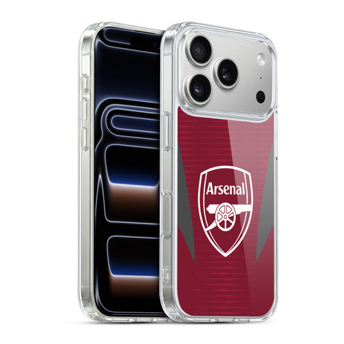 Arsenal FC Training Patterns Burgundy Soft Gel Case for Apple iPhone 17 Pro