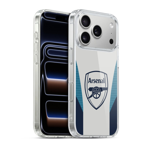 Arsenal FC Training Patterns Grey Soft Gel Case for Apple iPhone 17 Pro